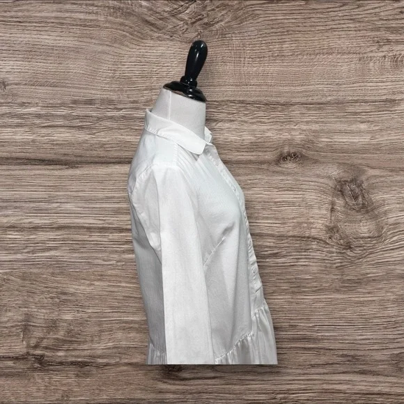 BCBGMaxAzria Women's Size XXS Mariela Shirt Dress White Long Sleeve Button Down - Picture 8 of 12